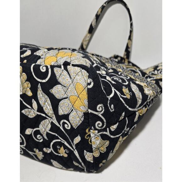 Vera Bradley X Large Tote Bag & Snap Card/ID Wallet Yellow Bird Black/Yellow - Picture 10 of 14
